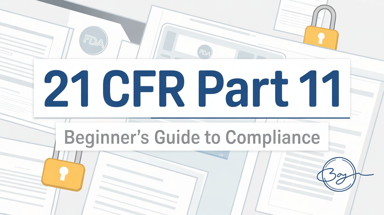 Pharma professional reviewing electronic batch records for 21 CFR Part 11 compliance